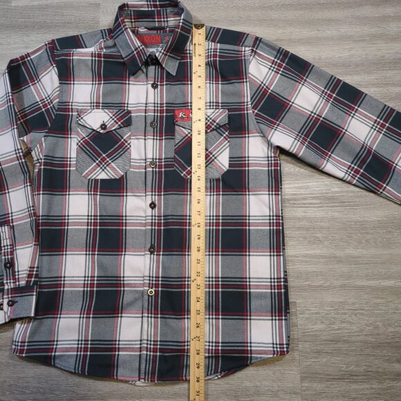 Dixxon Flannel Company Men's Medium The Boss Kindig-It Plaid Flannel Shirt Red - Picture 7 of 9